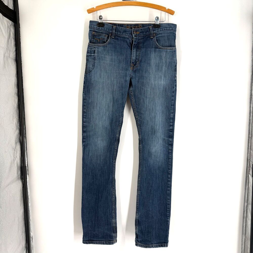 Kimes Ranch Roger Jeans Men’s 34x34 Blue Straight Leg Denim Western Cowboy